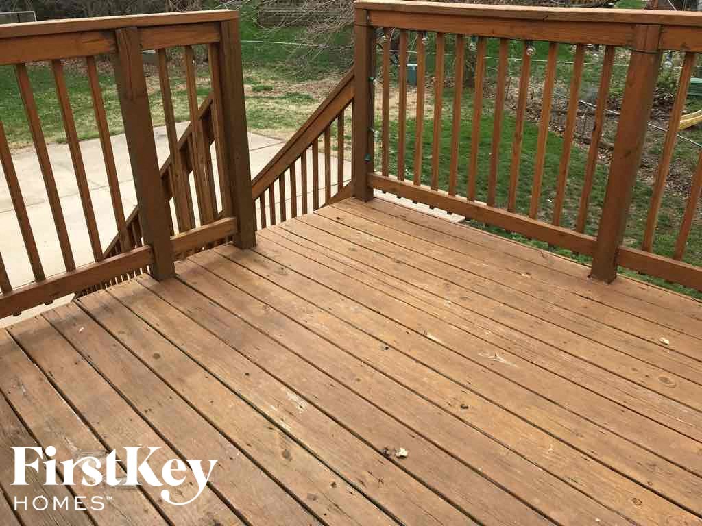 the deck has been cleaned and ready for the wood to be installed
