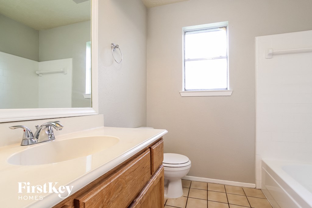 a bathroom with a sink and a toilet and a mirror
