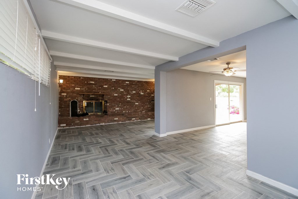 a view of the living room from the dining room