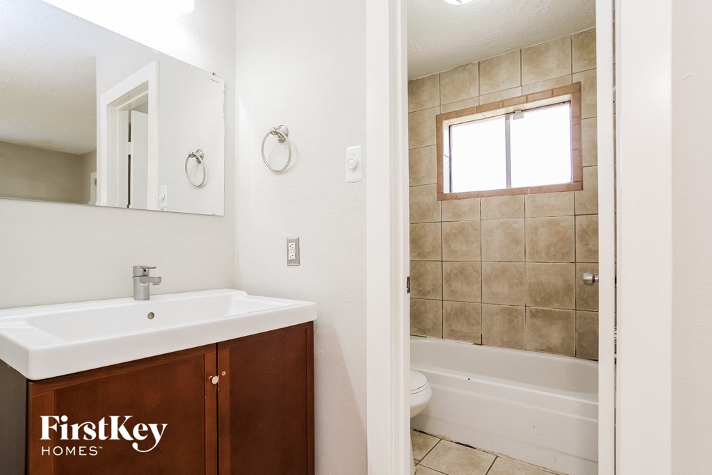 the bathroom is clean and ready to use