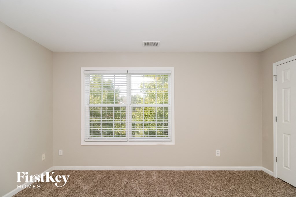 the living room is clean and ready to be staged