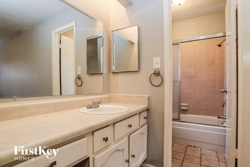 the bathroom is clean and ready to use