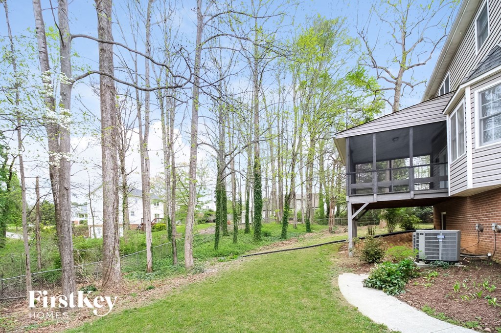 views of the woods from the back of the home