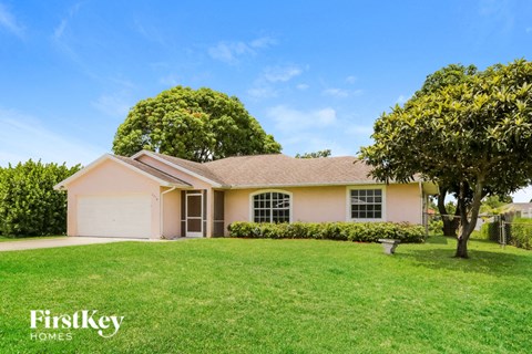 a house with a lawn and a tree