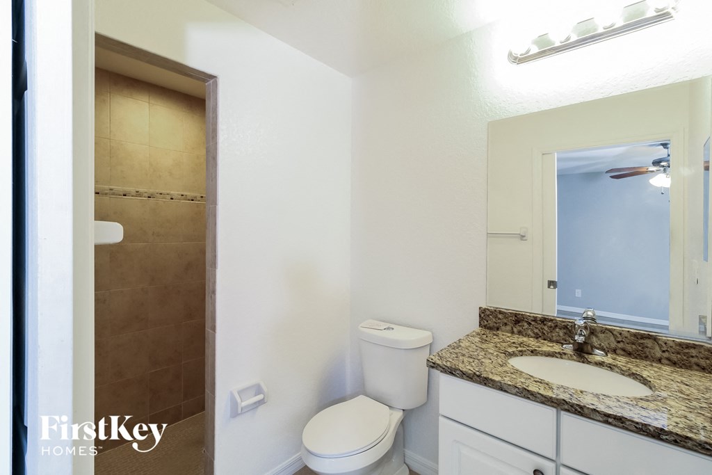 a bathroom with a toilet and a sink and a mirror