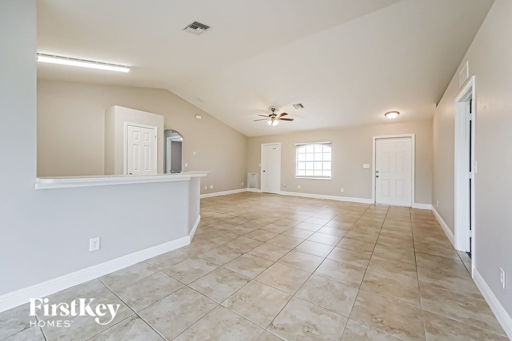 the spacious living room and dining room are empty and ready for you to use