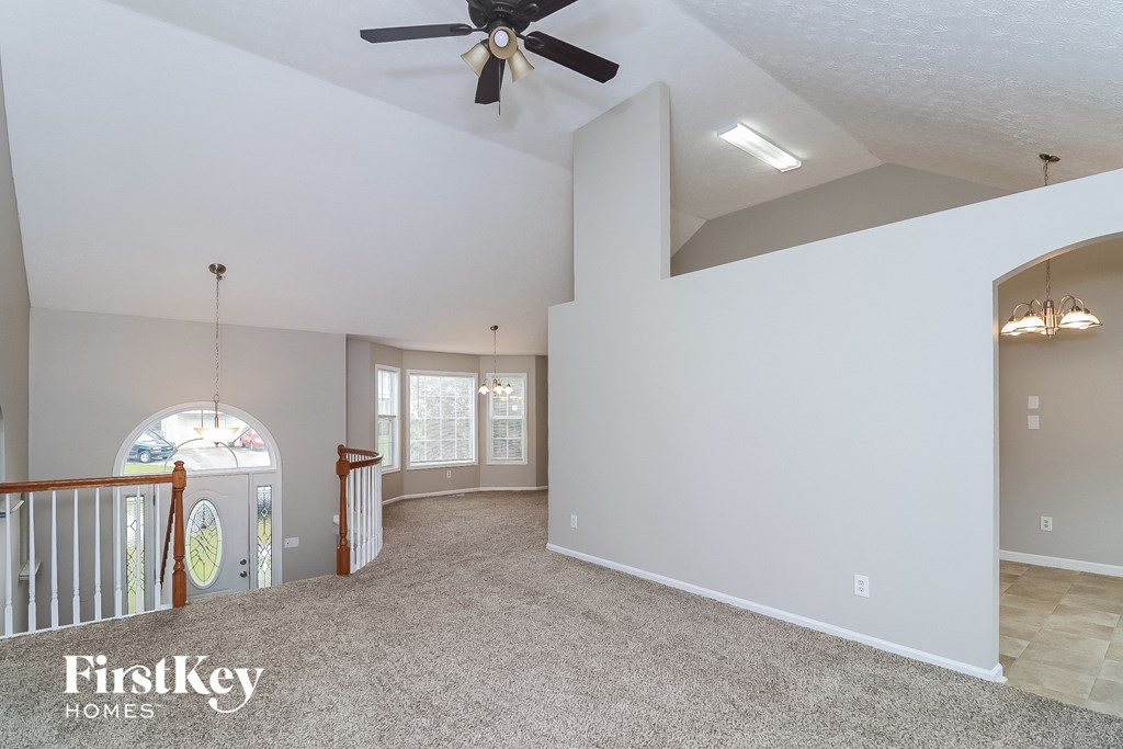 the living room is clean and ready to be staged