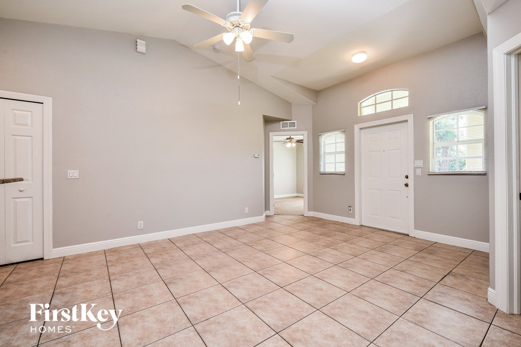 the spacious living room is clean and ready to use