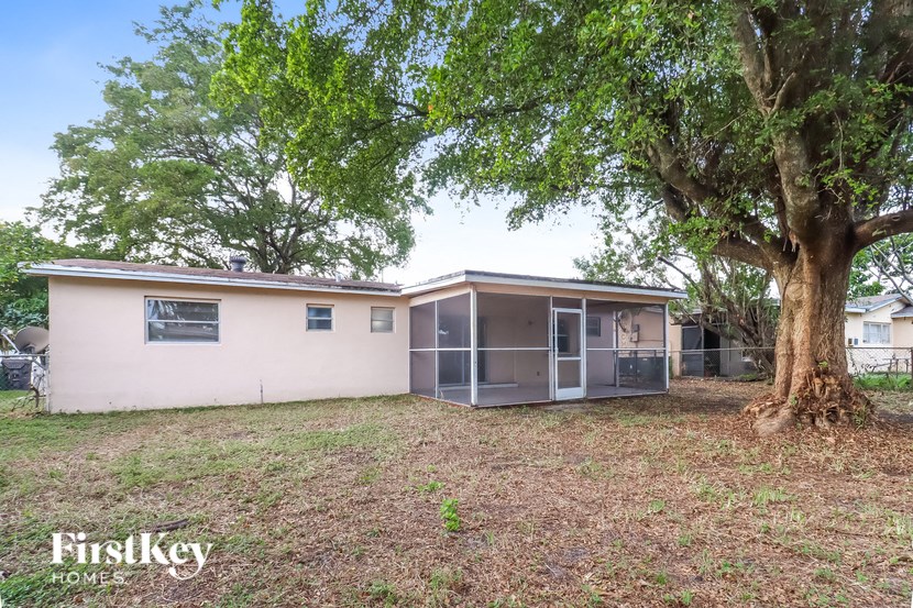 a small house with a large tree in the yard