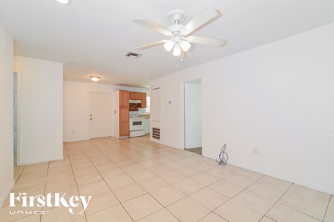 the living room and kitchen are clean and ready to use