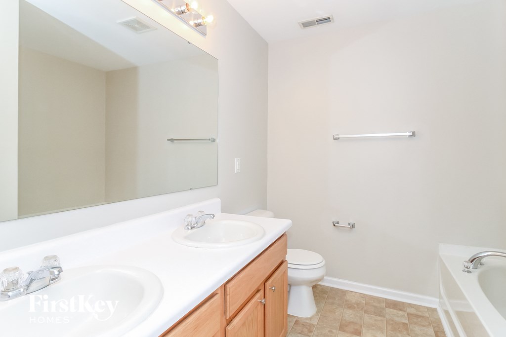 a bathroom with a sink and a toilet and a mirror