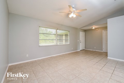 the living room and dining room are spacious and clean