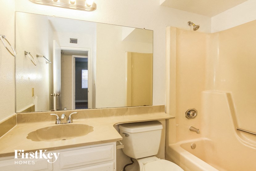 a bathroom with a toilet and a sink and a mirror