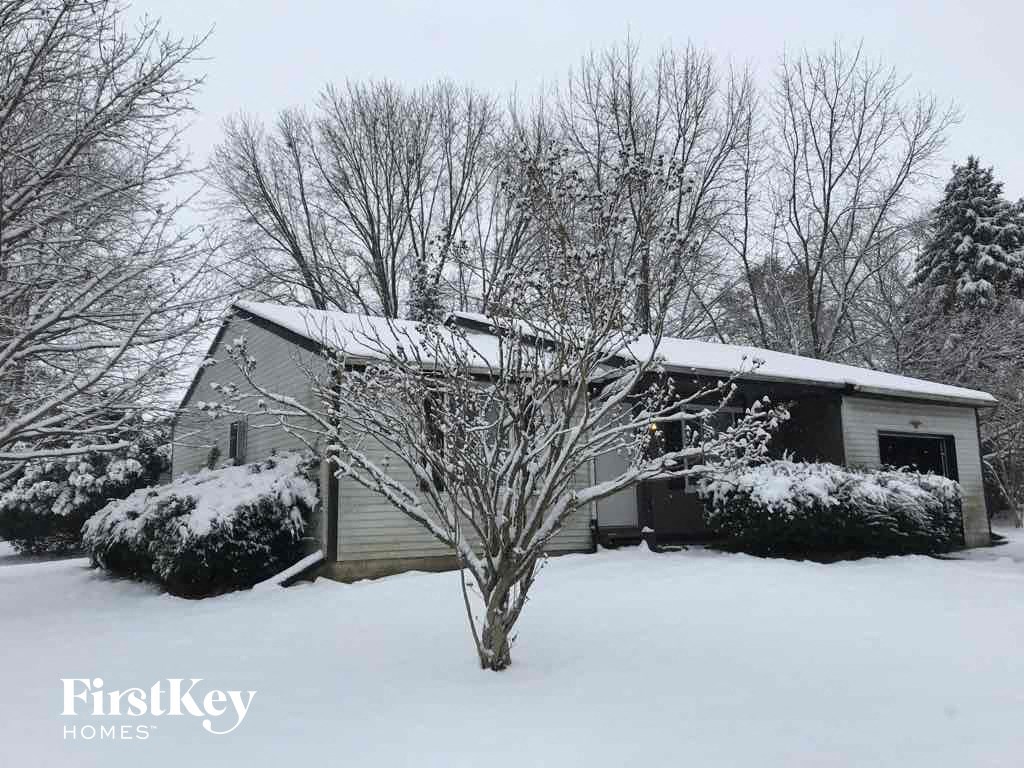 a house covered in snow