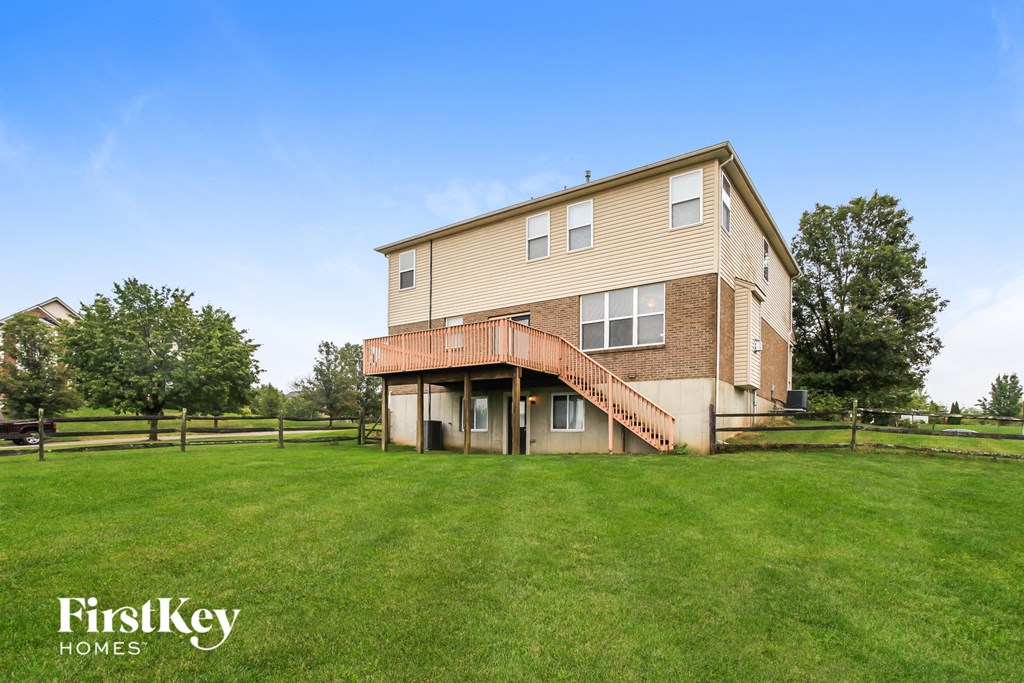 a house with a fisheye view of a grassy yard