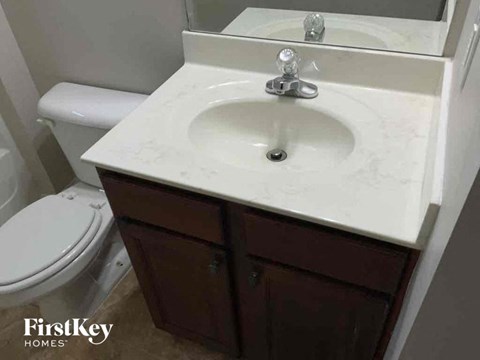 a bathroom with a sink and a toilet