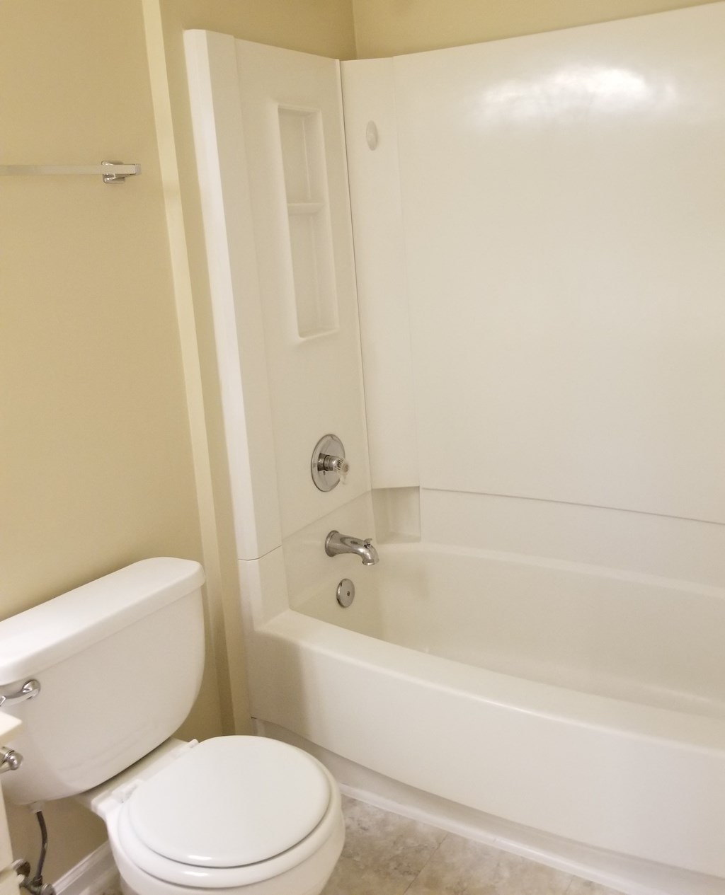 a bathroom with a toilet and a bath tub