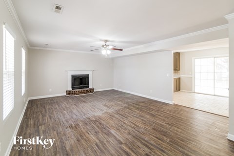 the living room is clean and ready to be used as a family room