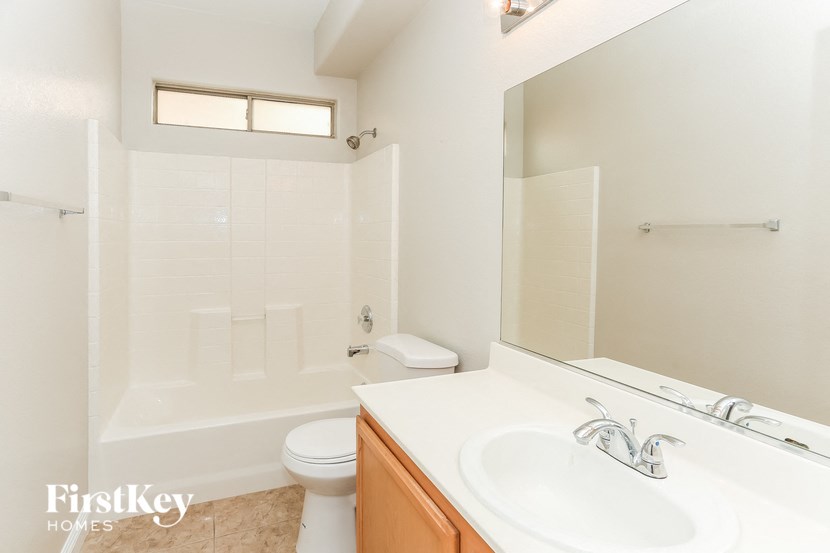 a bathroom with a sink and a toilet and a shower