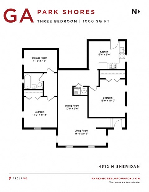 Park Shores - Three Bedroom Floorplan GA