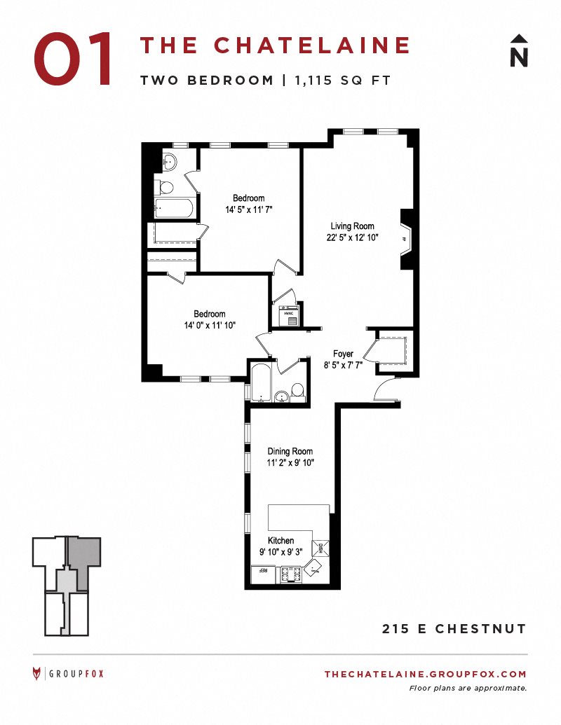 Floor Plans Of The Claine In Chicago Il Add To Waitlist