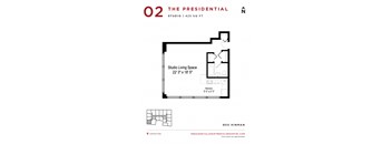 Presidential Apartments - Studio Floorplan 2