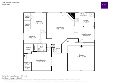 A floor plan for a 72595 Loss Fabie Ln, Houston Ground Floor layout.