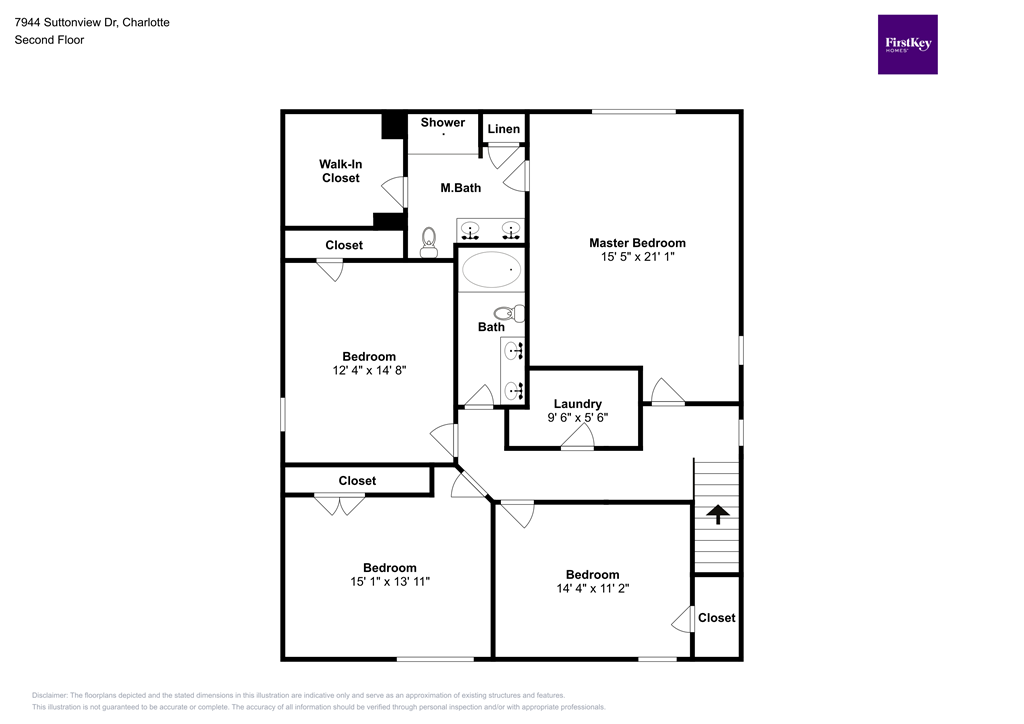 A floor plan of a 7944 square foot home with two master bedrooms and a laundry room.