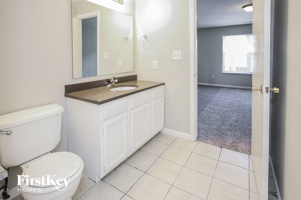 a bathroom with a toilet and a sink and a mirror