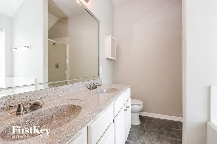 a bathroom with a sink and a toilet and a mirror