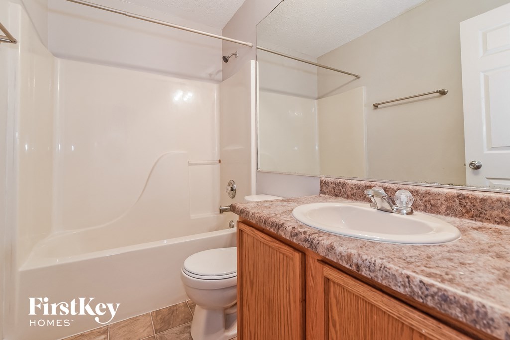 a bathroom with a sink and a toilet and a shower