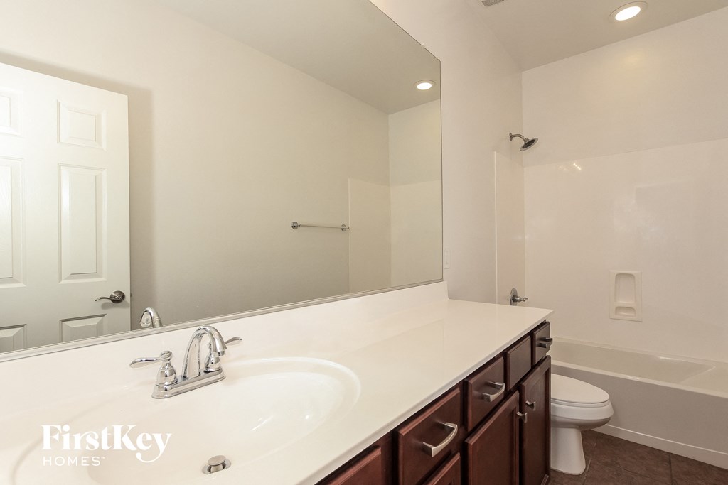 the bathroom is clean and ready for us to use