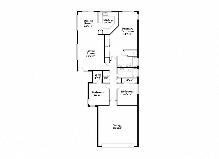 a floor plan of a house with two floors and a garage