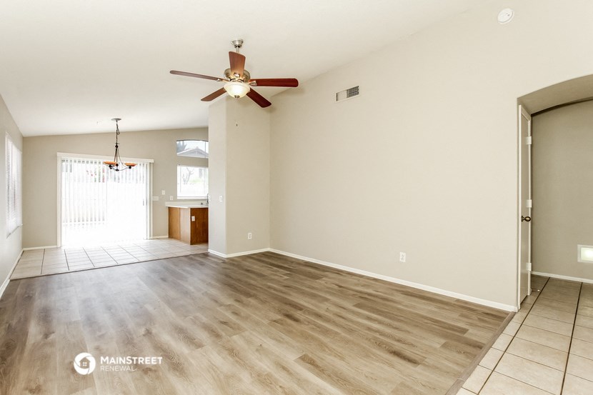 the living room is clean and ready to be used as a family room