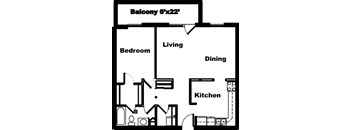 1 Bedroom, 1 Bathroom