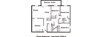 3 Bedrooms, 1.5 Bathrooms Corner A