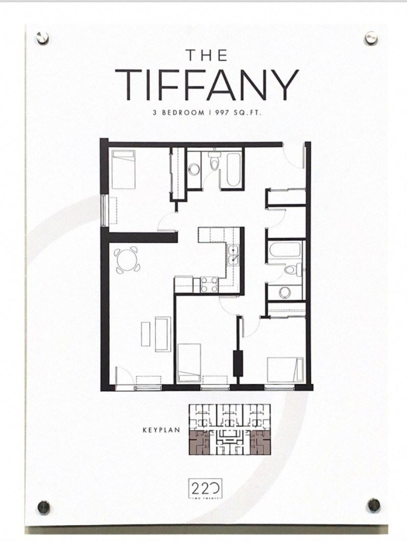 floor plan of the 3 bedroom apt