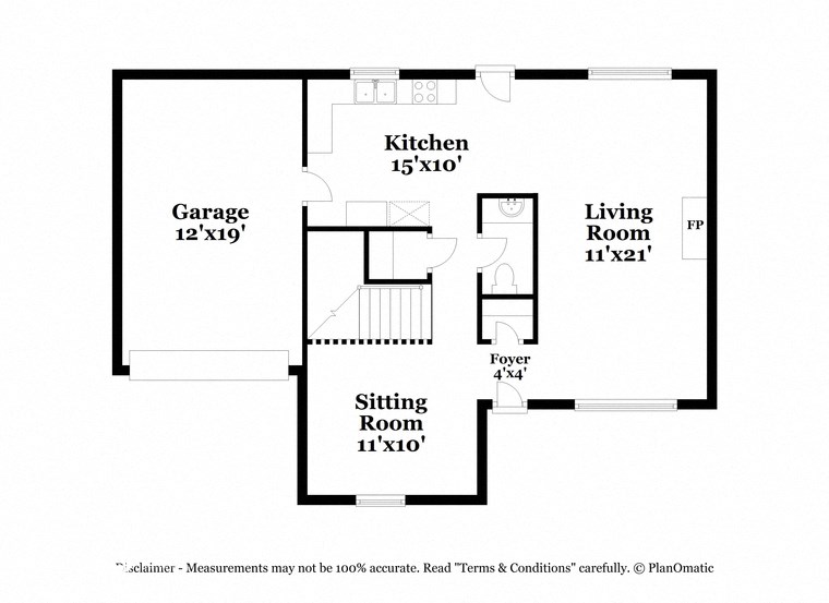 a floor plan of a house with a bedroom and a living room