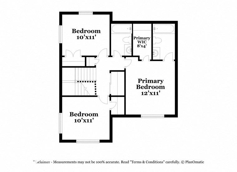 a floor plan of a house with a bedroom and a bathroom