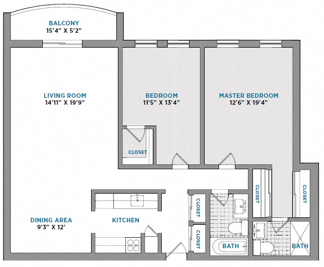Twp Bedrooms Two Baths - Premium