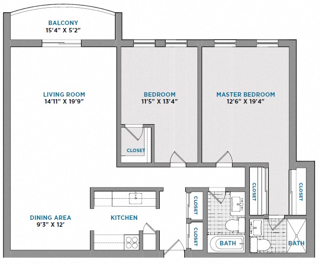 Two Bedroom Two Baths - Upgrade