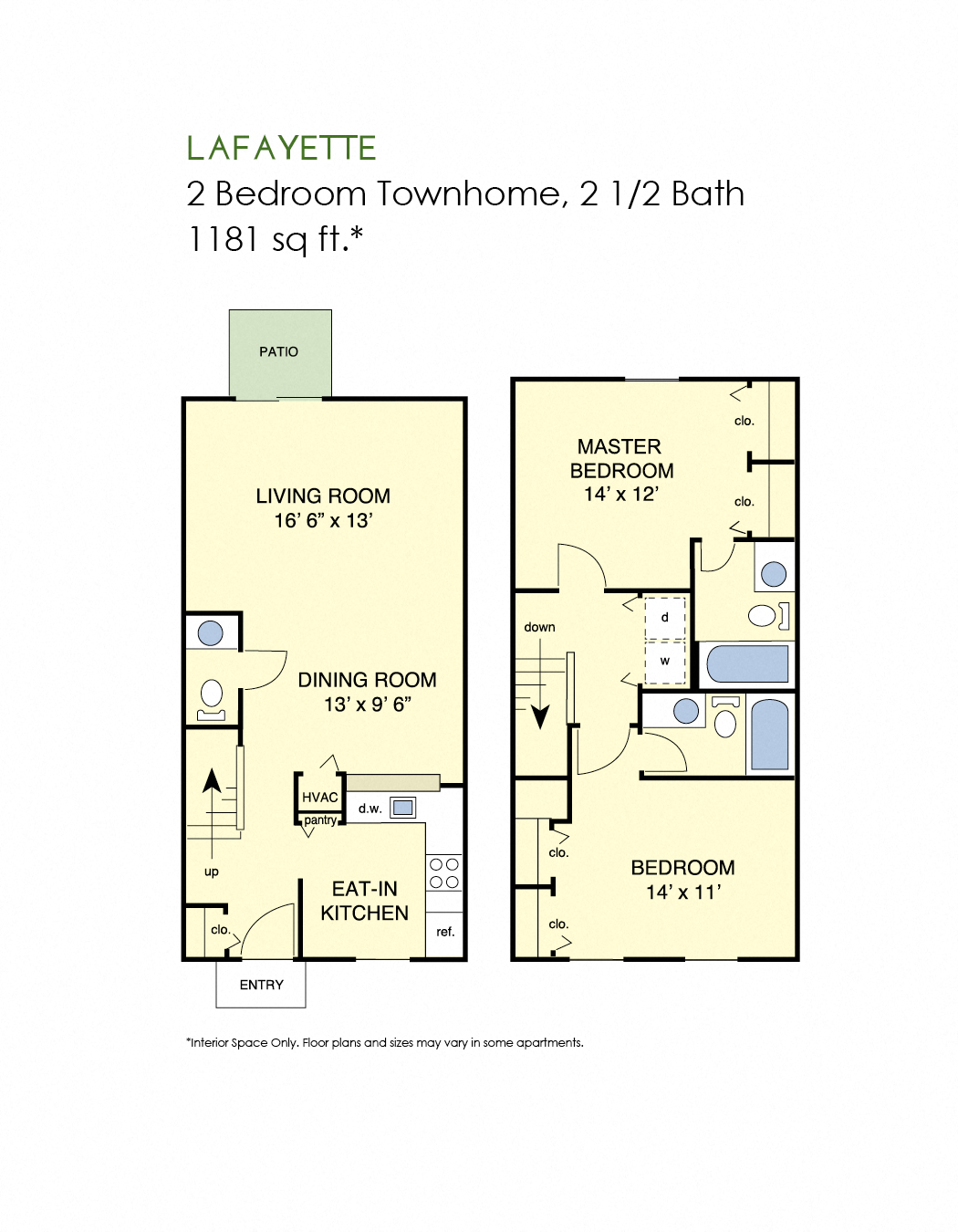 2 bedroom townhome