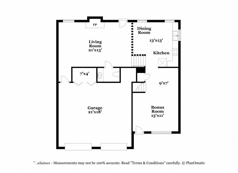a floor plan of a house with a bedroom and a living room
