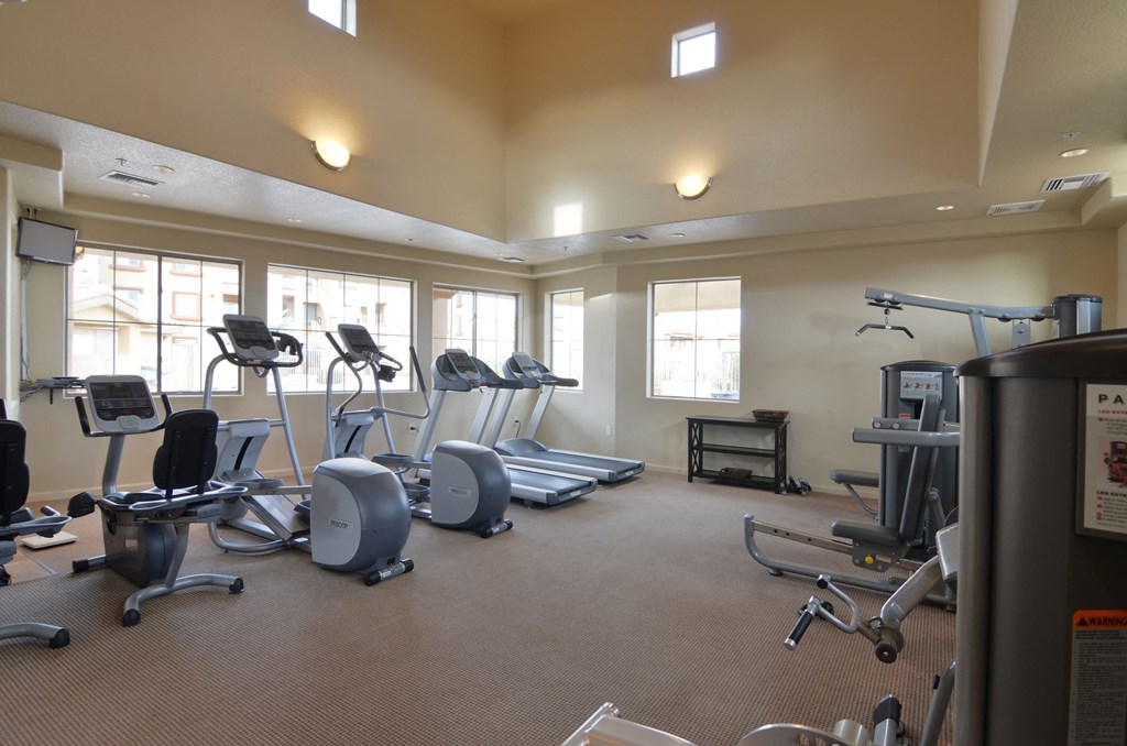 the gym at the village at cortland apartments in cortland oh