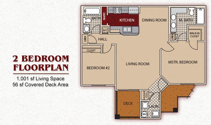 floor plan for 2 bedroom floor plan with 1191 sq ft of living space