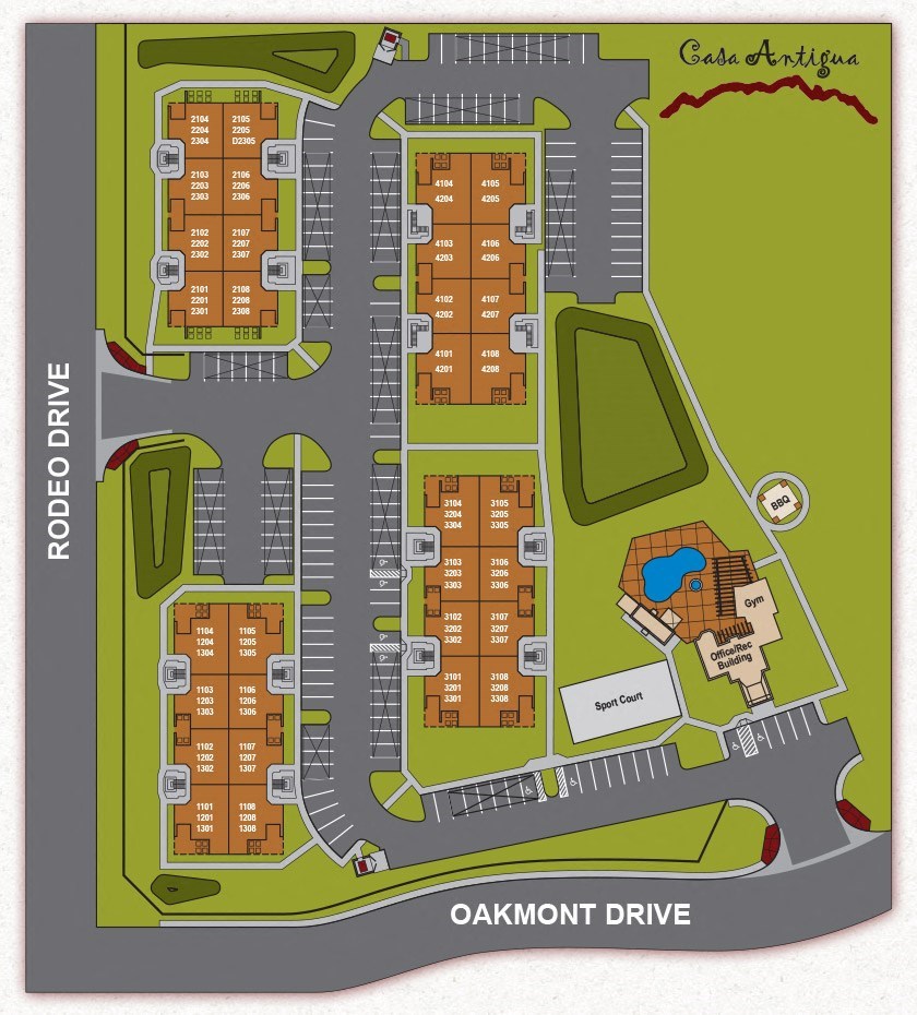 a site plan of a hotel and apartment complex