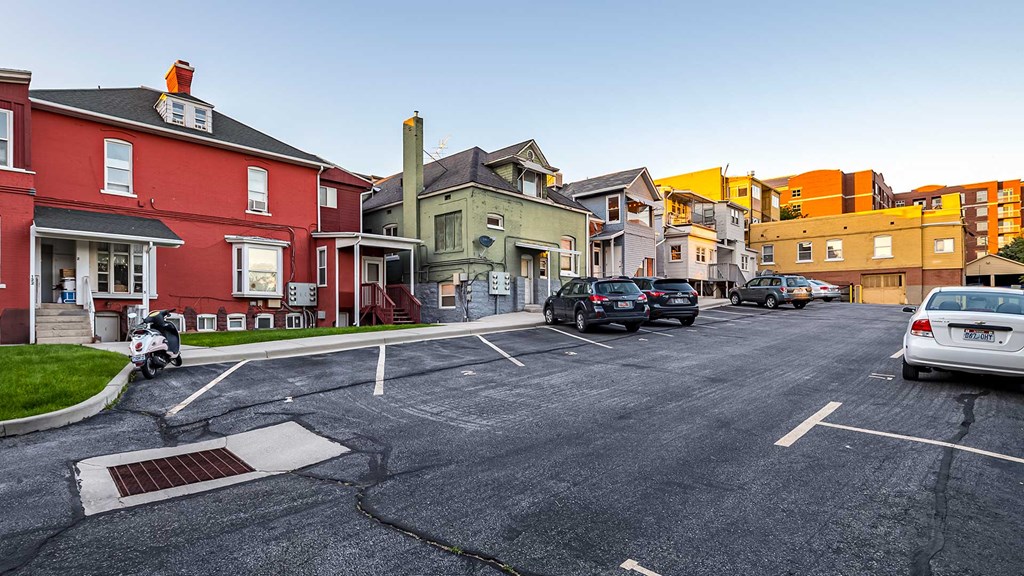 Parking area in front of First Avenue Homes