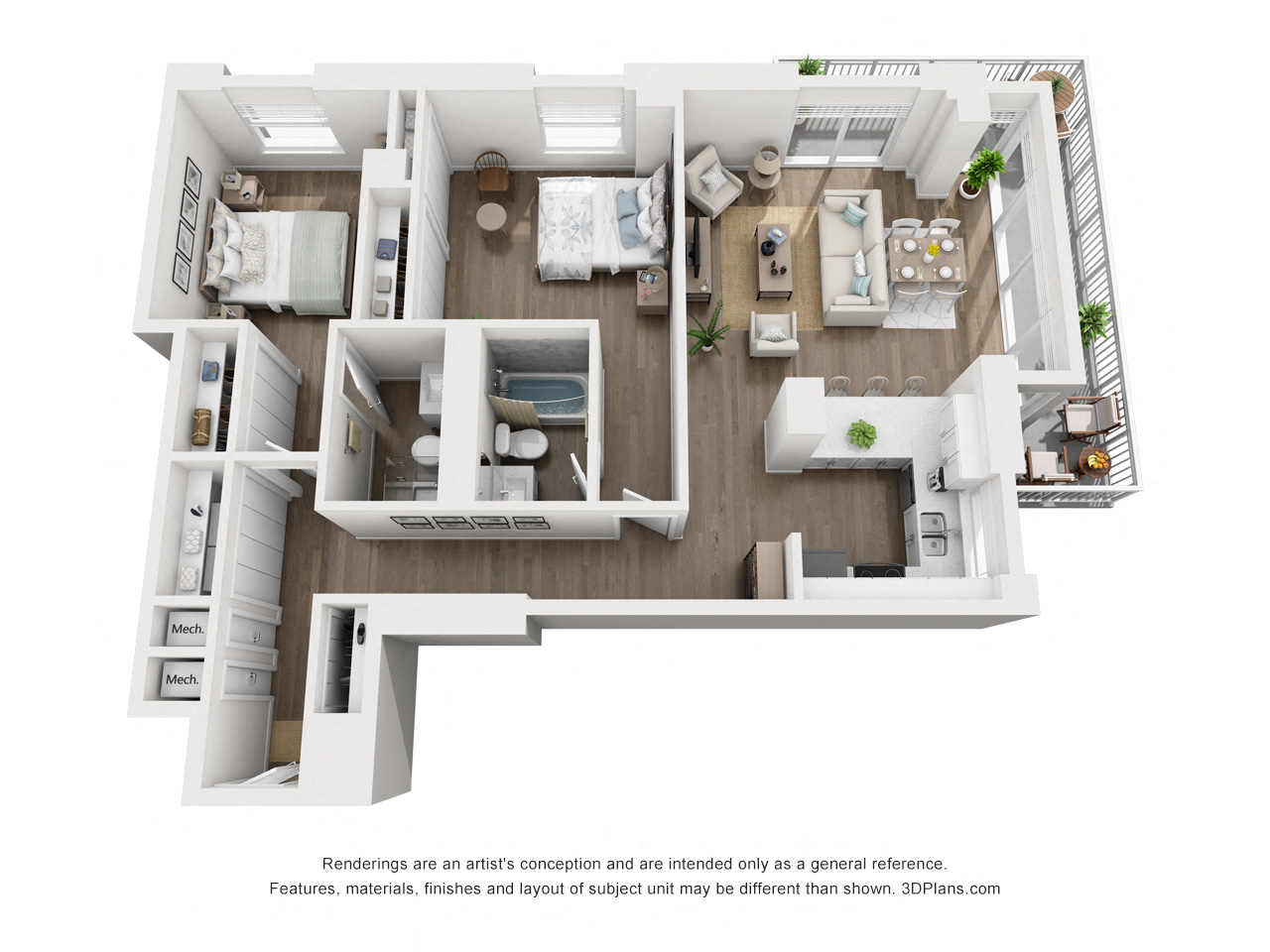 2 Bed 2 Bath - Type A