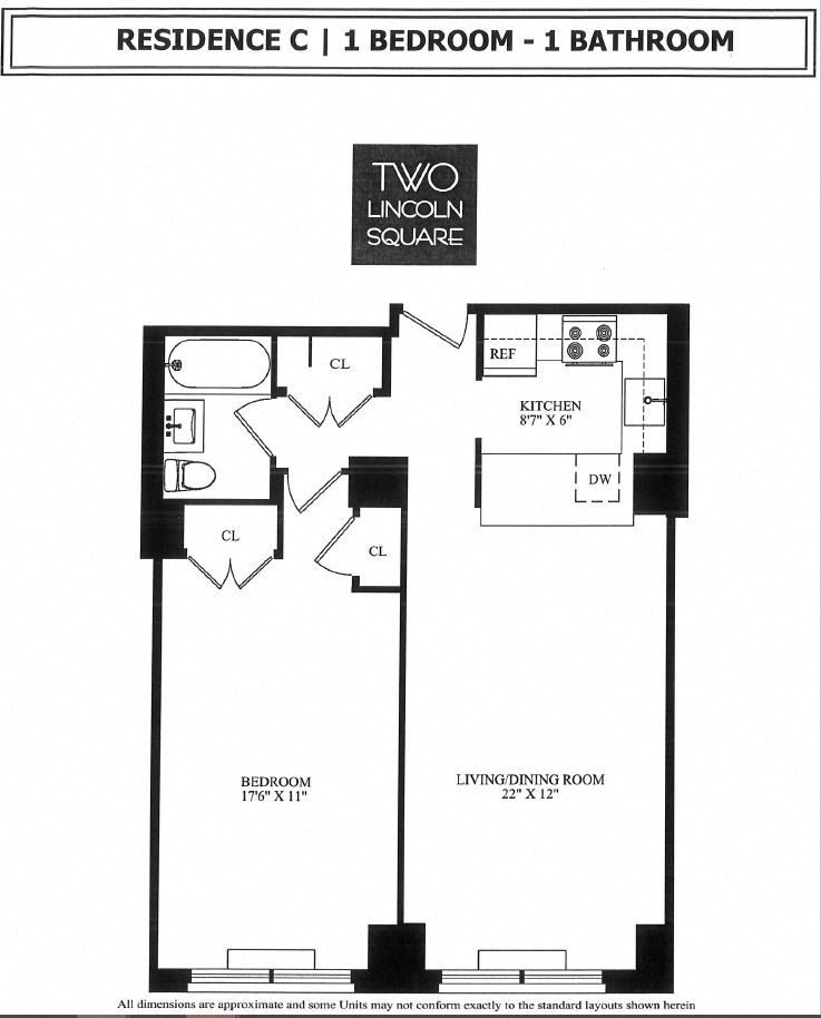 1 Bedroom / 1  Bath / C Line