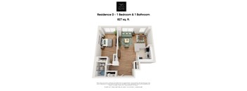 1 Bedroom / 1 Bath / D Line